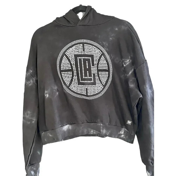 The Wild Collective Black NBA Los Angeles Long Sleeve Pullover Hoodie Size XS - Picture 2 of 5